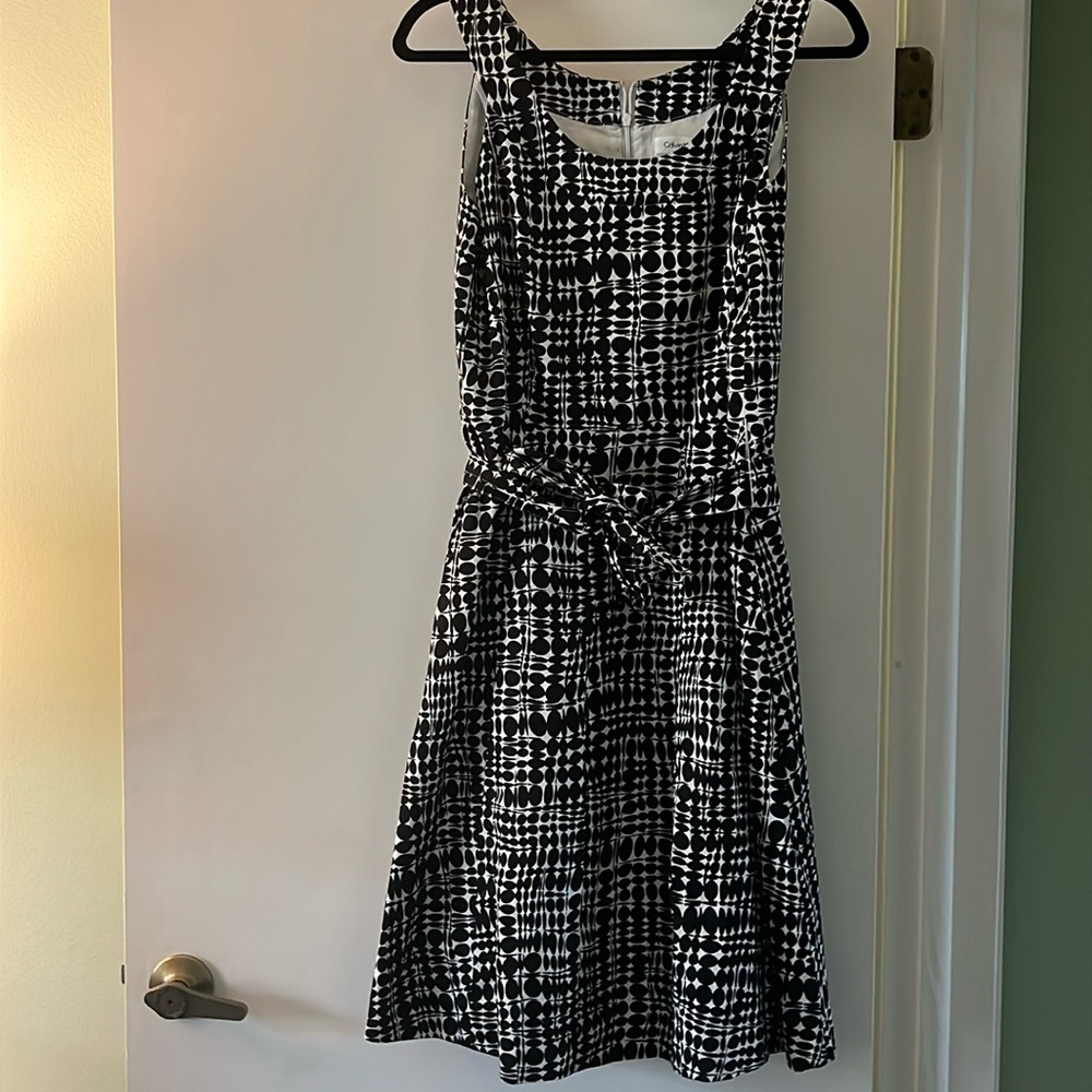 Calvin Klein black and white print dress. Sz M